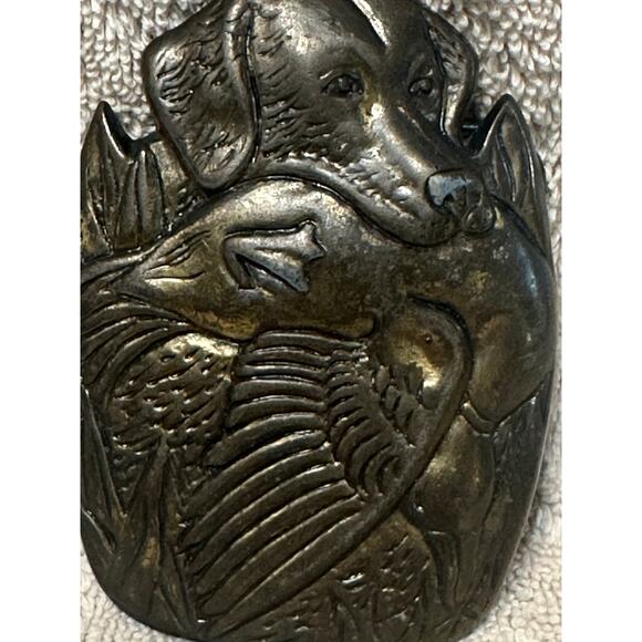 MBCI Bird Dog brass Belt buckle Vintage Hunting hunter pointer made in USA chic - Picture 2 of 5